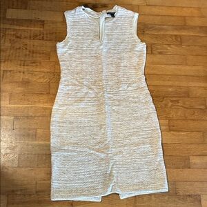 St. John Textured Sleeveless Dress in Cream